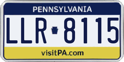 PA license plate LLR8115