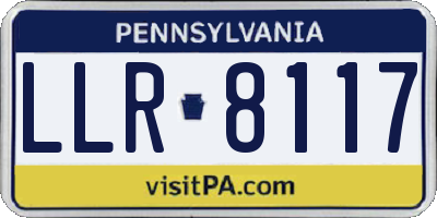 PA license plate LLR8117