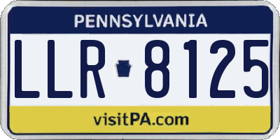 PA license plate LLR8125
