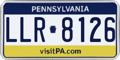 PA license plate LLR8126
