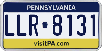 PA license plate LLR8131