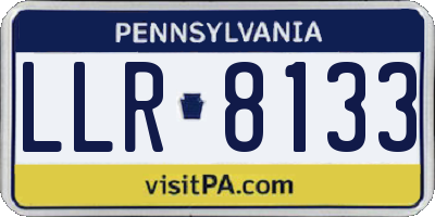 PA license plate LLR8133
