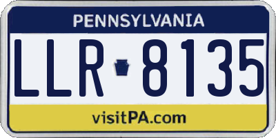 PA license plate LLR8135