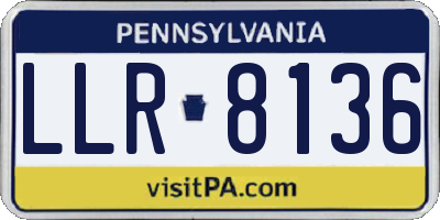 PA license plate LLR8136