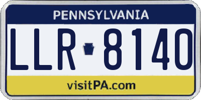 PA license plate LLR8140