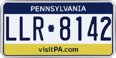 PA license plate LLR8142