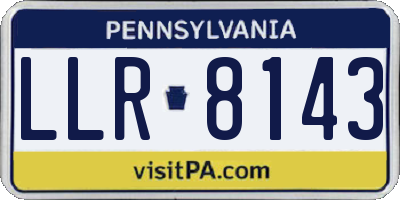 PA license plate LLR8143