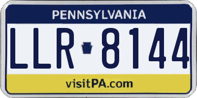 PA license plate LLR8144