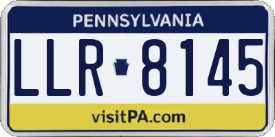 PA license plate LLR8145