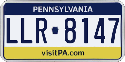 PA license plate LLR8147