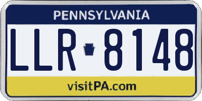 PA license plate LLR8148