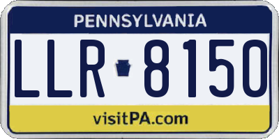 PA license plate LLR8150