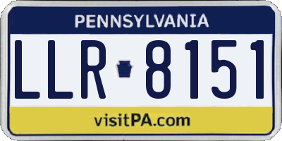 PA license plate LLR8151