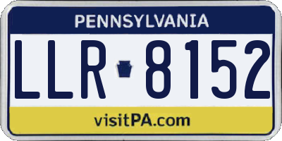 PA license plate LLR8152