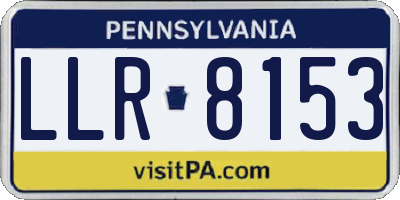 PA license plate LLR8153