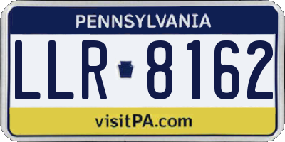 PA license plate LLR8162