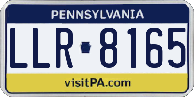 PA license plate LLR8165