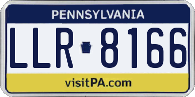 PA license plate LLR8166