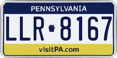 PA license plate LLR8167