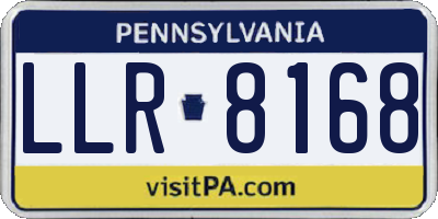 PA license plate LLR8168