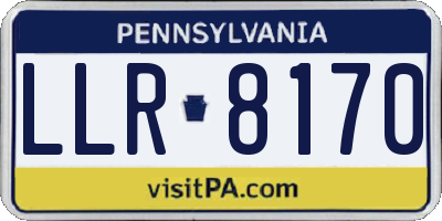 PA license plate LLR8170
