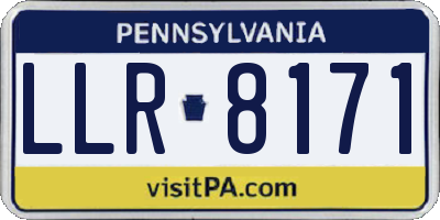PA license plate LLR8171