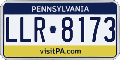 PA license plate LLR8173