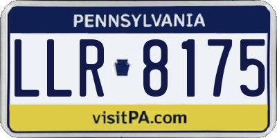 PA license plate LLR8175