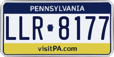 PA license plate LLR8177