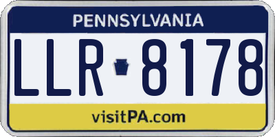 PA license plate LLR8178