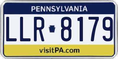 PA license plate LLR8179