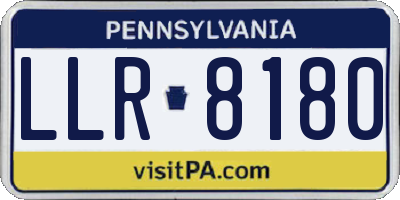 PA license plate LLR8180