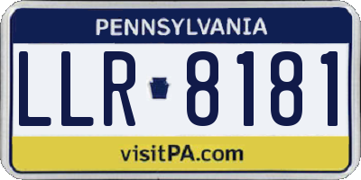 PA license plate LLR8181
