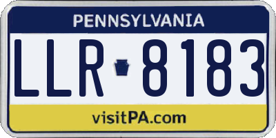 PA license plate LLR8183