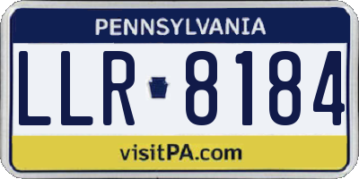 PA license plate LLR8184