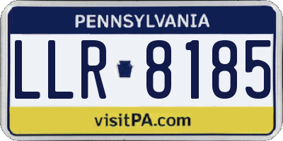 PA license plate LLR8185