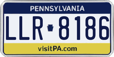 PA license plate LLR8186