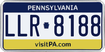 PA license plate LLR8188