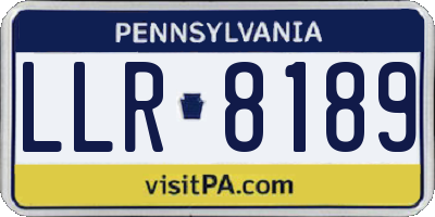 PA license plate LLR8189