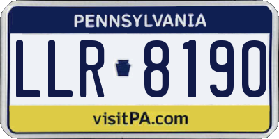 PA license plate LLR8190
