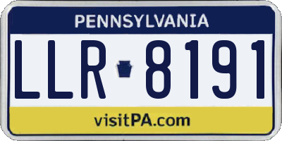 PA license plate LLR8191