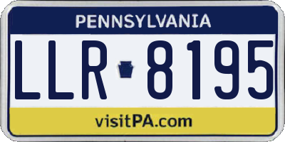 PA license plate LLR8195