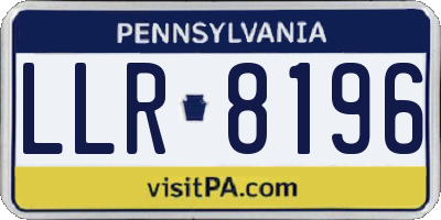 PA license plate LLR8196