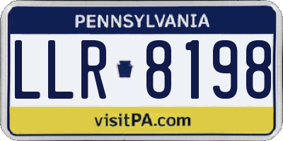PA license plate LLR8198