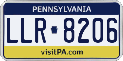 PA license plate LLR8206