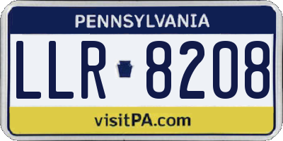 PA license plate LLR8208