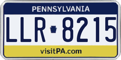 PA license plate LLR8215