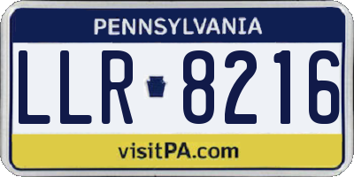 PA license plate LLR8216