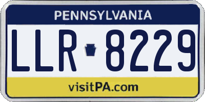 PA license plate LLR8229