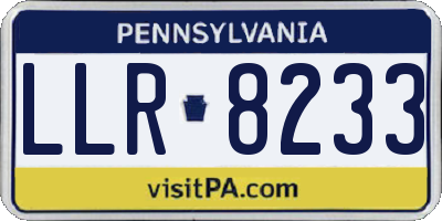PA license plate LLR8233